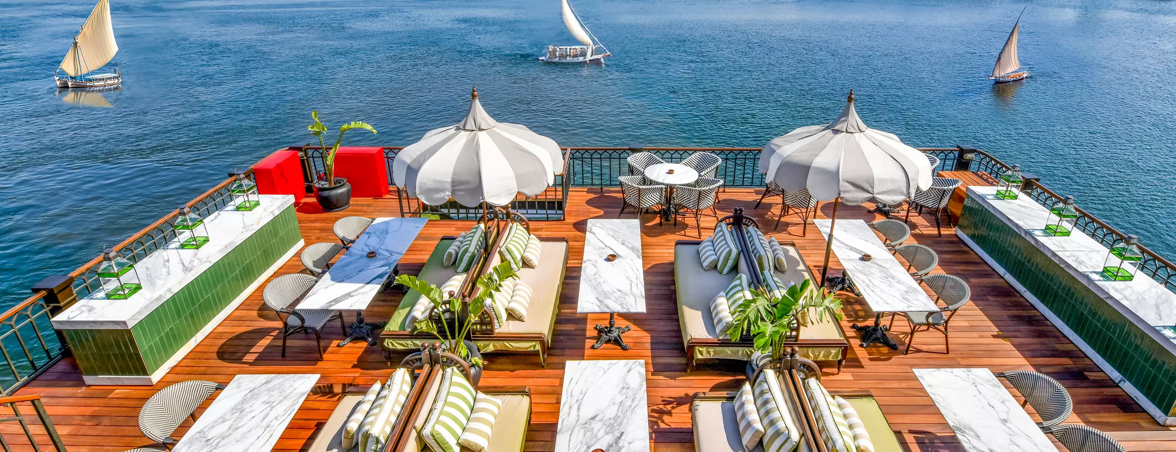 Sun deck of the Mövenpick SS Misr Nile cruise